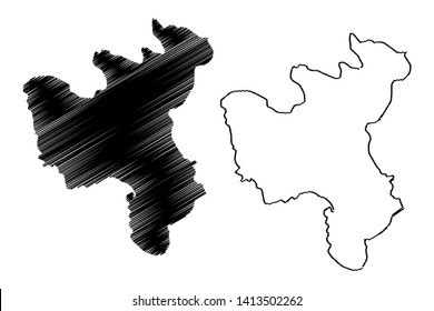 North Hwanghae Province (Democratic Peoples Republic of Korea, DPRK, DPR Korea, Provinces of North Korea) map vector illustration, scribble sketch Hwanghaebuk-to map