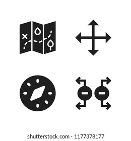 north icon. 4 north vector icons set. navigation, magnet and compass icons for web and design about north theme