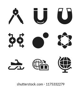 north icon. 9 north vector icons set. compass, globe and geography book icons for web and design about north theme
