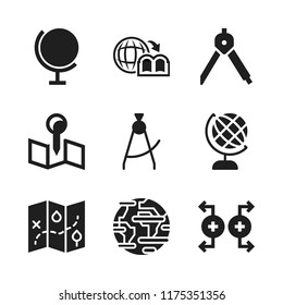 north icon. 9 north vector icons set. planet earth, earth globe and magnet icons for web and design about north theme