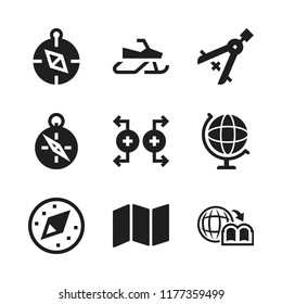 north icon. 9 north vector icons set. globe, snowmobile and geography book icons for web and design about north theme