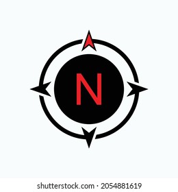 Icono Norte. Símbolo de brújula - vector.