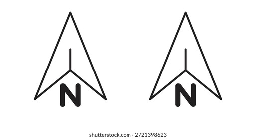 Conjunto de concepto de icono norte. Colección de íconos simple