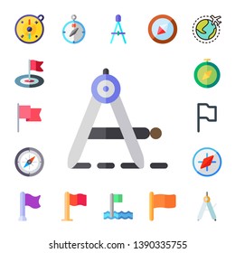 north icon set. 17 flat north icons.  Collection Of - compass, flag, Compass, flags, world