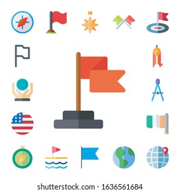 north icon set. 17 flat north icons.  Simple modern icons such as: compass, flag, world, united states, Compass, flags, world map