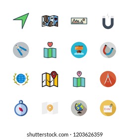north icon set. vector set about viking ship, earth globe, compass and planet earth icons set.