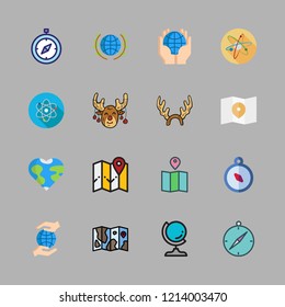 north icon set. vector set about physics, map, earth globe and planet earth icons set.