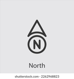 Nord-Symbol, Vektorsymbol.Editable stroke.linear style sign for use web design and mobile apps,logo.Symbol illustration.Pixel, Vektorgrafiken - Vektorgrafik