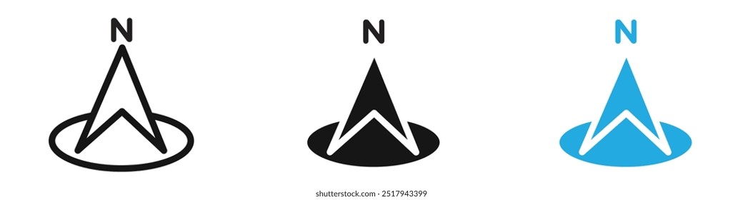 North icon vector set illustration