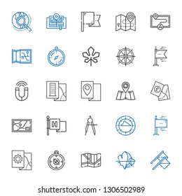 north icons set. Collection of north with flags, iceberg, map, compass, flag, magnet, maple leaf, explore. Editable and scalable north icons.