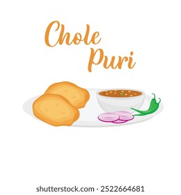 North Indian Food Chole Puri Stock Vector (Royalty Free)