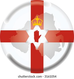 north ireland map and flag