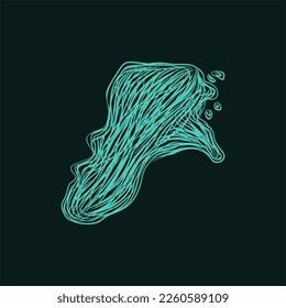 North Kalimantan map artwork style design
