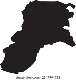 North Kalimantan Province in Indonesia vector map silhouette, isolated on white background. High detailed silhouette illustration. 34 Province in Indonesia