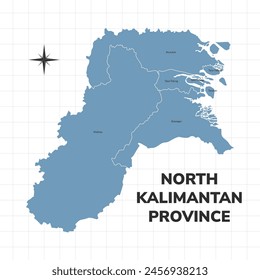 In: North Kalimantan Province Map Illustration. Karte der Provinz in Indonesien