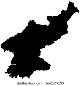 North Korea as an abstract vector-graphic illustration. Isolated on white background.