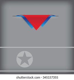 North Korea - a banner with the elements of the flag.