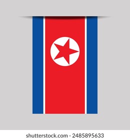 Ilustración vectorial de bandera de Anuncio de Corea del Norte
