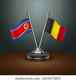 A tabela Coreia do Norte e Bélgica sinaliza a relação com o plano de fundo gradiente. Ilustração de vetor