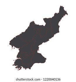 North Korea black map on white background vector