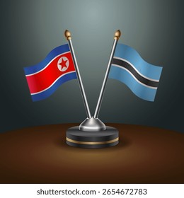 A tabela Coreia do Norte e Botsuana sinaliza a relação com o plano de fundo gradiente. Ilustração de vetor