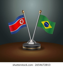 Tabela Coreia do Norte e Brasil sinaliza relação com fundo de gradiente. Ilustração de vetor