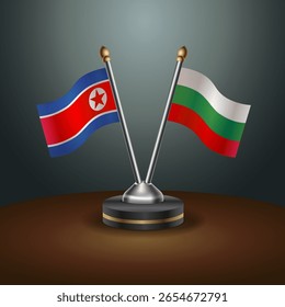 A tabela Coreia do Norte e Bulgária sinaliza a relação com o plano de fundo gradiente. Ilustração de vetor