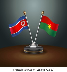 A tabela Coreia do Norte e Burkina sinaliza a relação com o plano de fundo gradiente. Ilustração de vetor