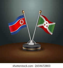A tabela Coreia do Norte e Burundi sinaliza a relação com o plano de fundo gradiente. Ilustração de vetor