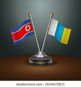 A tabela Coreia do Norte e Ilhas Canárias sinaliza a relação com o plano de fundo gradiente. Ilustração de vetor