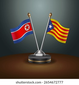 A tabela Coreia do Norte e Catalunha sinalizam a relação com o plano de fundo gradiente. Ilustração de vetor