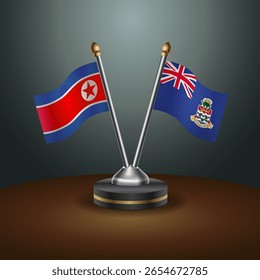 A tabela Coreia do Norte e Ilhas Cayman sinaliza a relação com o plano de fundo do gradiente. Ilustração de vetor