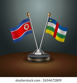 A tabela Coreia do Norte e República Centro-Africana sinaliza a relação com o plano de fundo gradiente. Ilustração de vetor