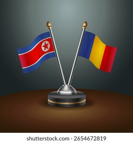 A tabela Coreia do Norte e Chade sinaliza a relação com o plano de fundo gradiente. Ilustração de vetor