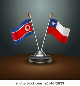 A Coreia do Norte e a tabela do Chile sinalizam a relação com o plano de fundo gradiente. Ilustração de vetor