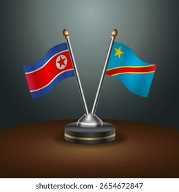 A tabela Coreia do Norte e Congo sinaliza a relação com o plano de fundo gradiente. Ilustração de vetor