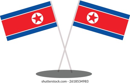 North Korea Country Map And Flag Design Vector Image