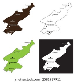 North Korea country map vector illustration symbol design
