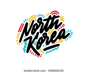 North Korea country text suitable for a logo icon or typography design