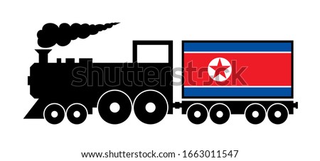 north korea delivery train, isolated on white background