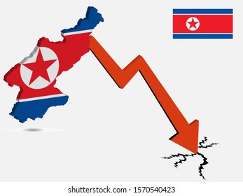 North Korea economic crisis vector illustration Eps 10