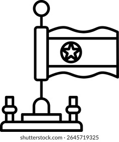 North Korea Filled Style Icon Design