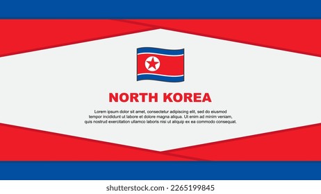 Nordkorea Flaggen abstrakte Hintergrunddesign-Vorlage. North Korea Independence Day Banner Cartoon Vektorgrafik. Nordkorea-Vektorgrafik