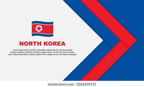 North Korea Flag Abstract Background Design Template. North Korea Independence Day Banner Cartoon Vector Illustration. North Korea Cartoon