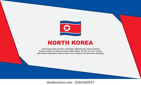 North Korea Flag Abstract Background Design Template. North Korea Independence Day Banner Cartoon Vector Illustration. North Korea Independence Day
