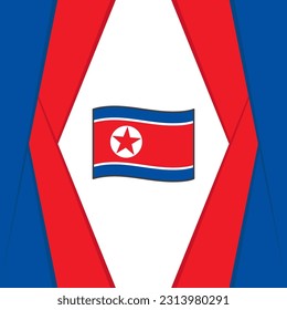 Plantilla de diseño de fondo de resumen de bandera de Corea del Norte. Cartel del Día de la Independencia de Corea del Norte en medios sociales. Antecedentes en Corea del Norte
