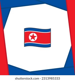 Plantilla de diseño de fondo de resumen de bandera de Corea del Norte. Cartel del Día de la Independencia de Corea del Norte en medios sociales. Bandera de Corea del Norte