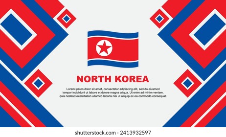 North Korea Flag Abstract Background Design Template. North Korea Independence Day Banner Wallpaper Vector Illustration. North Korea Cartoon