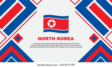 North Korea Flag Abstract Background Design Template. North Korea Independence Day Banner Wallpaper Vector Illustration. North Korea Flag