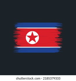 North Korea Flag Brush. National Flag